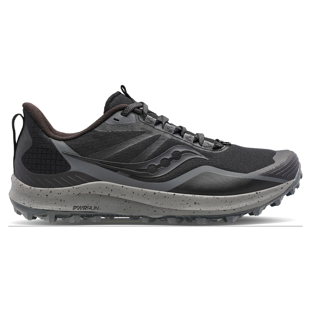 Women's Saucony Peregrine 12, Black/Charcoal, 10 B Medium
