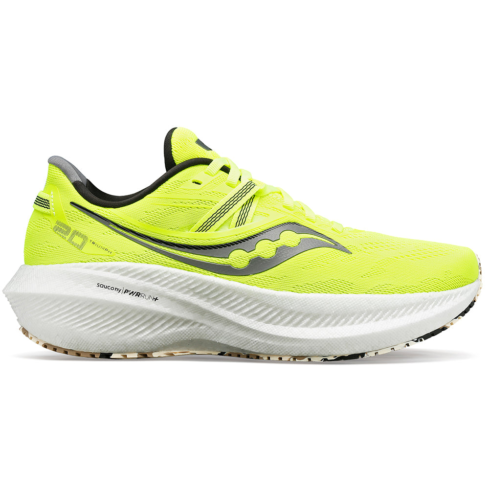 Women's Saucony Triumph 20, Citron/Black, 7 B Medium