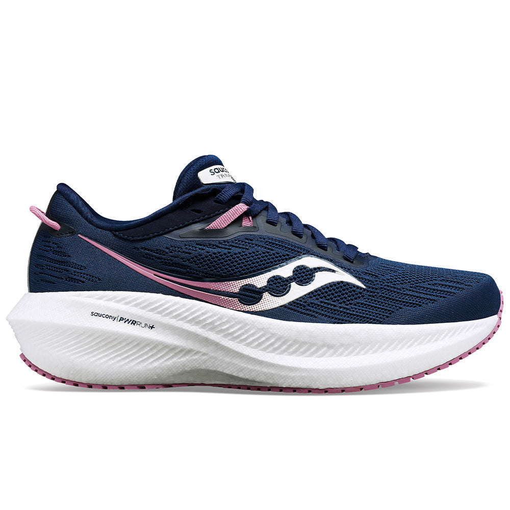 Women's Saucony Triumph 21, Navy/Orchid, 6 B Medium