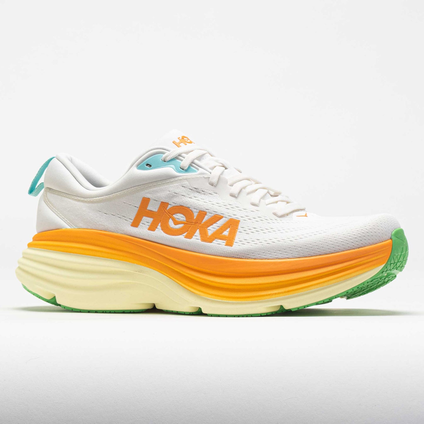 HOKA Bondi 8 Men's  Blanc de Blanc/Solar Flare